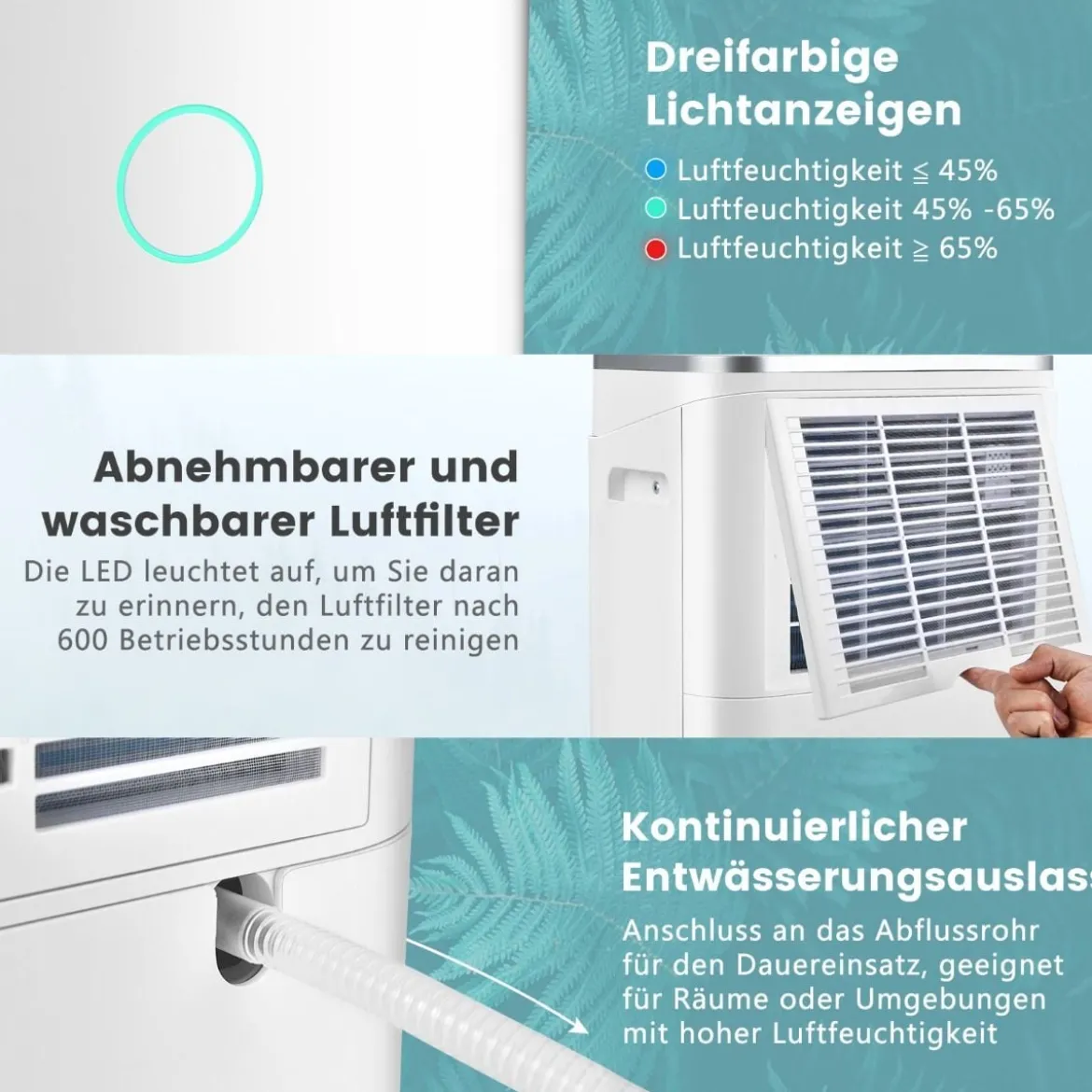 Luftentfeuchter Luftentfeuchter mit 6,5 L Wassertank fürbis zu 30 ㎡ 25 L / Tag