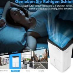 Luftentfeuchter Raumentfeuchter Mobile Entfeuchter elektrisch Dehumidifier 25L/24h Raumgröße ca.60m²