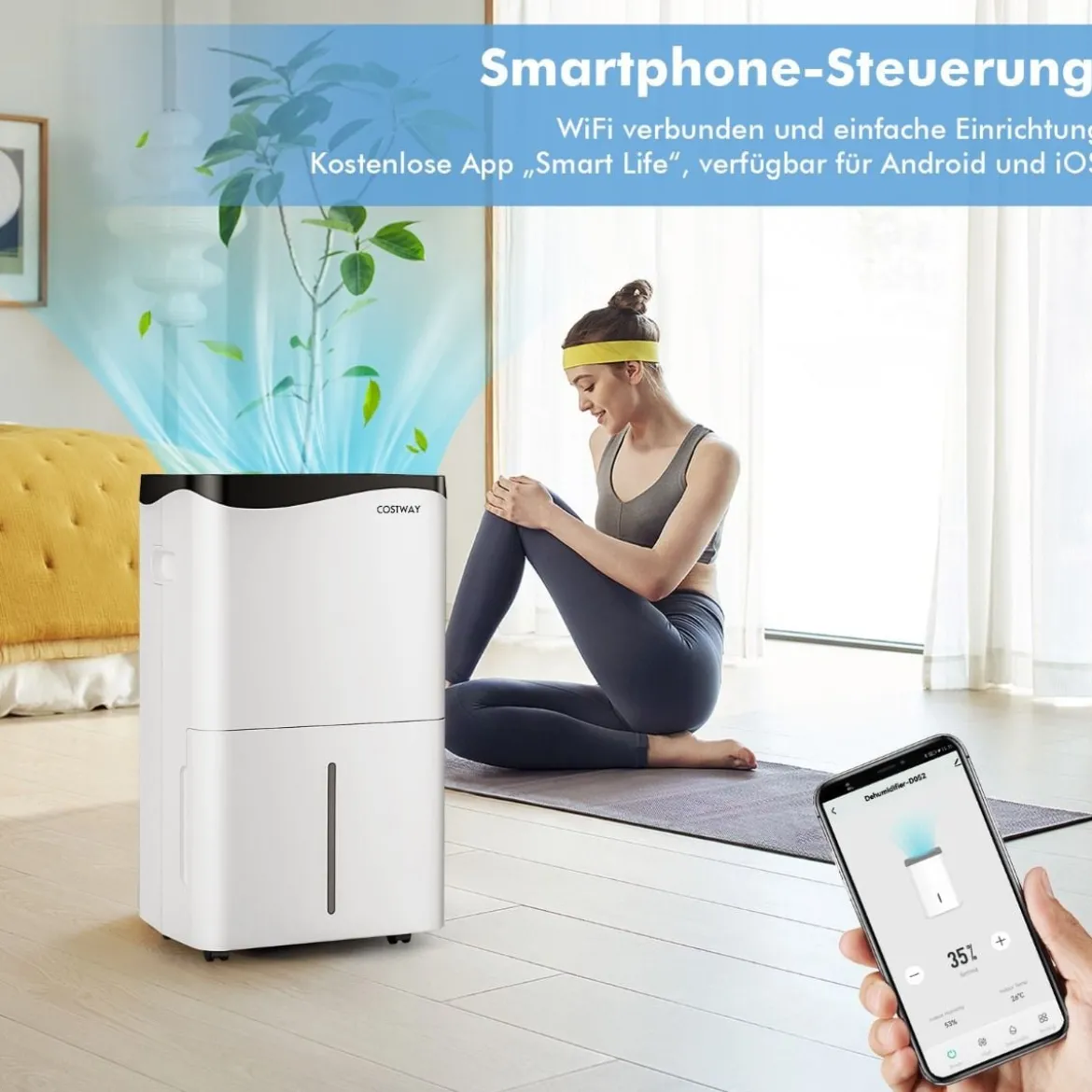 Luftentfeuchter Raumentfeuchter Mobile Entfeuchter elektrisch Dehumidifier 25L/24h Raumgröße ca.60m²