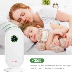 Luftreiniger HEPA-Filter Lufterfrischer Luftqualitätsmonitor Premium-Aktivkohlefilte Weiß 30 x 18 x 60 cm