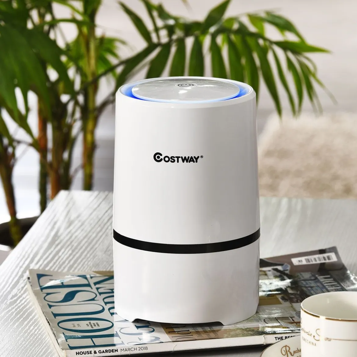 Luftreiniger 2-Stufen-Filterung Air Purifier Desktop-Luftfilter Weiß 13 x 13 x 19 cm
