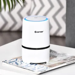 Luftreiniger 2-Stufen-Filterung Air Purifier Desktop-Luftfilter Weiß 13 x 13 x 19 cm