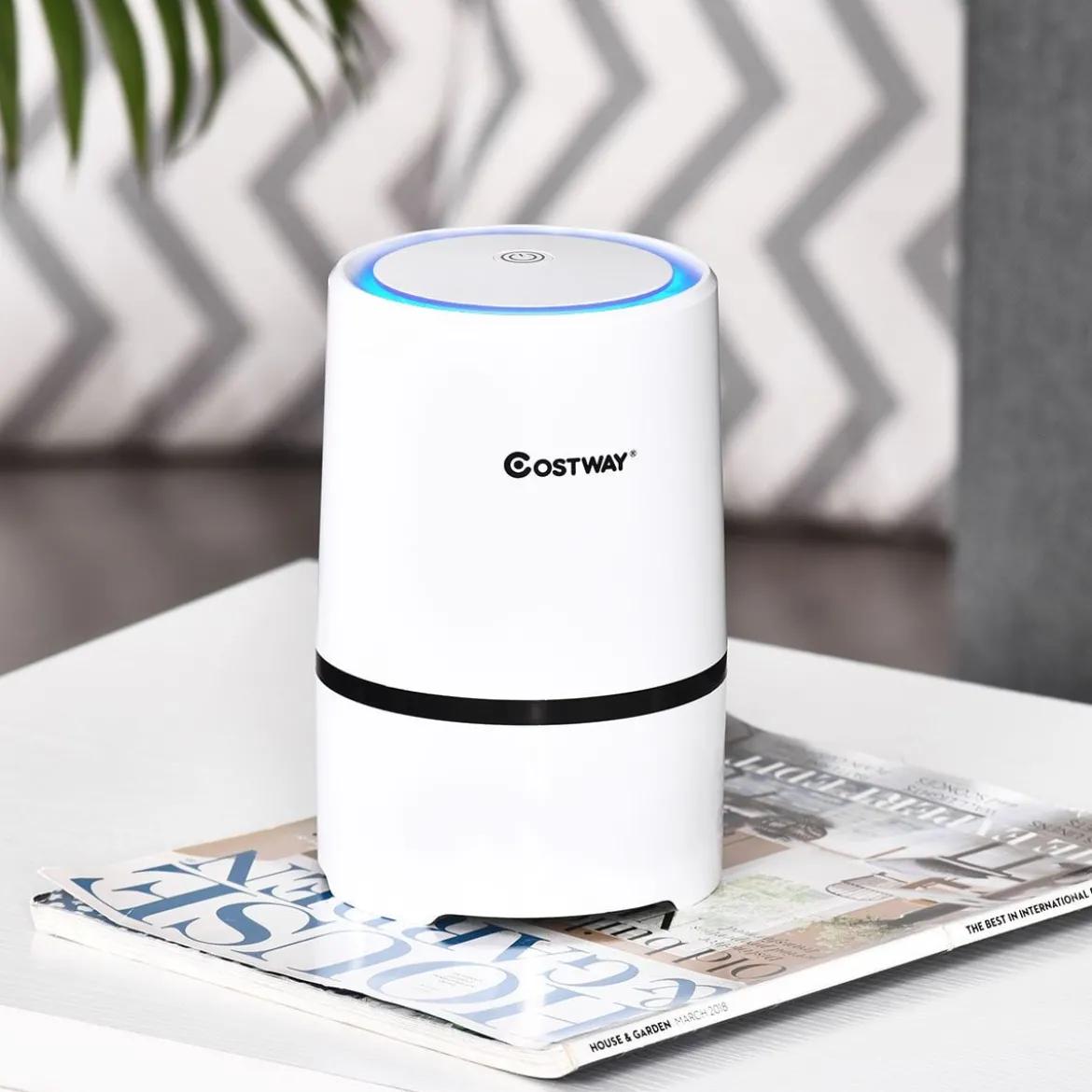 Luftreiniger 2-Stufen-Filterung Air Purifier Desktop-Luftfilter Weiß 13 x 13 x 19 cm