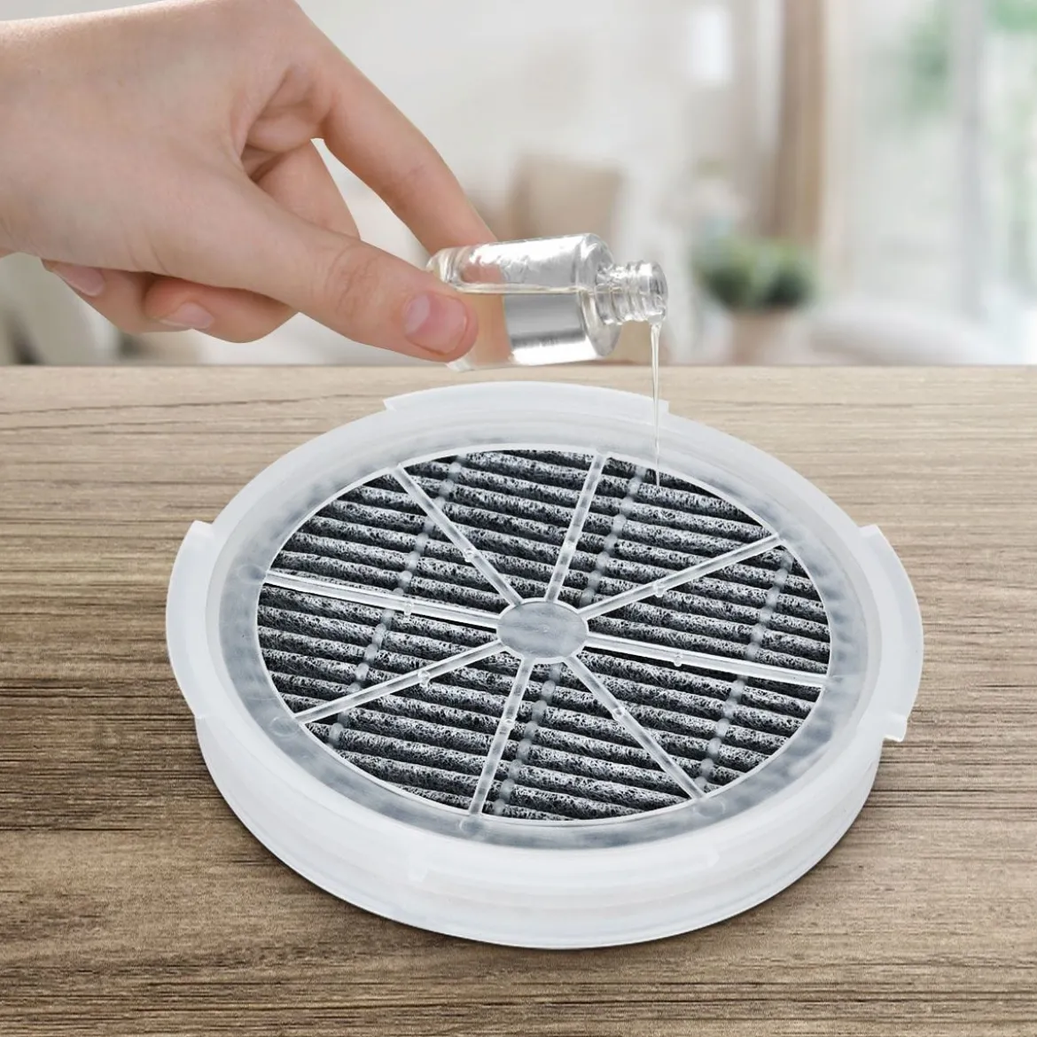 Luftreiniger 2-Stufen-Filterung Air Purifier Desktop-Luftfilter Weiß 13 x 13 x 19 cm