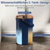2,4L Wischmopp & Eimersystem mit Auswringfunktion & 2 Waschbaren Mikrofaser-Pads Navy Blau