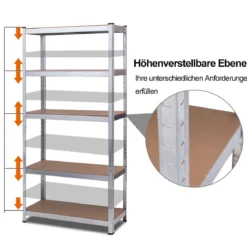 2 Mal 5-stöckiges Metallregal Schwerlast-Lagerregal 90 x 40 x 180 cm
