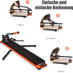 Manueller Fliesenschneider Professioneller Fliesenschneider 110 x 25 x 18 cm Orange + Schwarz