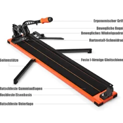 Manueller Fliesenschneider Professioneller Fliesenschneider 110 x 25 x 18 cm Orange + Schwarz
