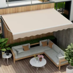 Markise mit Kurbel Balkonmarkise Sonnenschutz Gelenkarmmarkise 400 x 250 cm