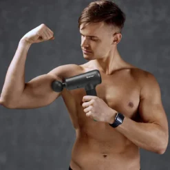 Massagepistole mit 6 Massageköpfen Massage Gun mit LCD-Bildschirm Muskelmassagepistole Schwarz