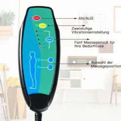 Massagesessel mit Ottomane 5 Vibrationsmodi & 4 Massagemotoren elektrische Massageliege Grau