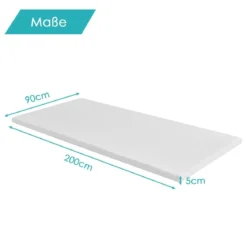 Matratzentopper Kühlender Gel-Topper mit abnehmbarem Bezug 200 x 90 x 5 cm Weiß