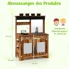 Matschküche Kinder Outdoor Kinderküche Tannenholz mit 4 Kochtöpfen Braun
