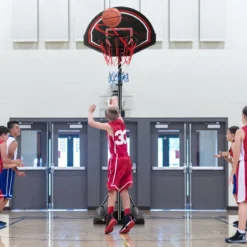 1,7–2,3 m Basketballständer mit Ring & Allwetternetz & Befüllbarer Basis & 2 Rädern
