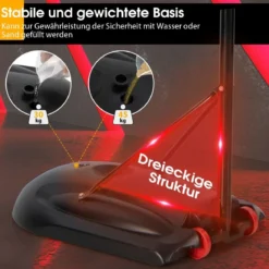 1,7–2,3 m Basketballständer mit Ring & Allwetternetz & Befüllbarer Basis & 2 Rädern