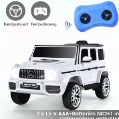 Mercedes Benz Elektroauto für Kinder Elektro Kinderauto mit Musik und Scheinwerfer Weiß