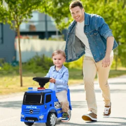 Mercedes Benz Rutschauto mit Stauraum & Hupe & Sirene & Pfeife & Warnlampe Kinder Polizeiauto