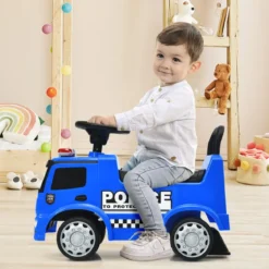 Mercedes Benz Rutschauto mit Stauraum & Hupe & Sirene & Pfeife & Warnlampe Kinder Polizeiauto