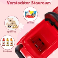 Mercedes Benz Rutschauto Schiebeauto mit Stauraum Feuerwehrauto mit Warnlampe Rot