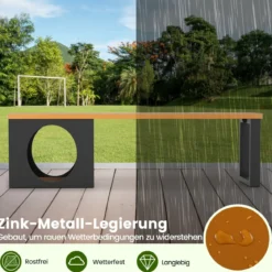Metall Gartenbank mit Katzenhaus 3-Sitzer Sitzbank ohne Rückenlehne Balkonbank Metallbank