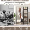 Metall Kleiderständer mit 4 Regalen Moderner Tragbarer Kleiderschrank-Organizer Braun