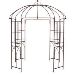 Metall Rosenbogen in Vogelkäfigform Torbogen Rankhilfe Rankgitter Gartenbogen 211 x 256 cm