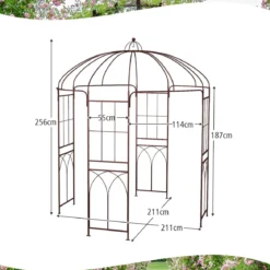 Metall Rosenbogen in Vogelkäfigform Torbogen Rankhilfe Rankgitter Gartenbogen 211 x 256 cm