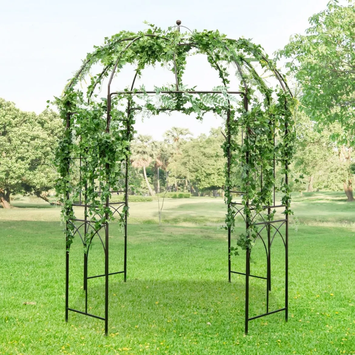 Metall Rosenbogen in Vogelkäfigform Torbogen Rankhilfe Rankgitter Gartenbogen 211 x 256 cm