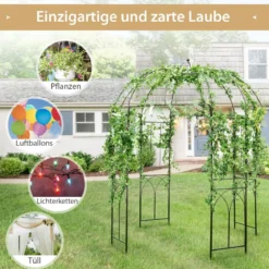 Metall Rosenbogen in Vogelkäfigform Torbogen Rankhilfe Rankgitter Gartenbogen 211 x 256 cm
