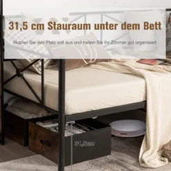 Metall-Tagesbettrahmen Modernes Schlafsofa Stahllatten-Stützmatratze Schwarz