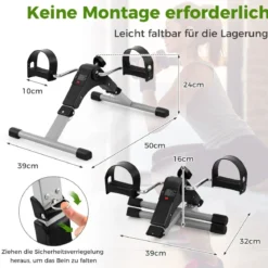 Mini Bike Heimtrainer Arm und Beintrainer klappbar mit verstellbarem Widerstand Schwarz