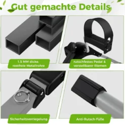 Mini Bike Heimtrainer Arm und Beintrainer klappbar mit verstellbarem Widerstand Schwarz
