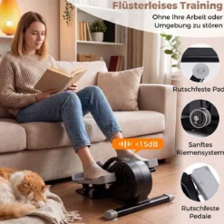 Mini Ellipsentrainer Elektrischer Crosstrainer mit LCD-Display Griff & Rutschfesten Pedalen Schwarz