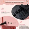 Mini Keyboard mit Hocker & Notenständer & Mikrofon 25 Tasten Elektrisches Klavier Rosa