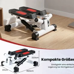 Mini-Stepper für Zuhause mit Widerstandsbändern bis 75 kg Belastbar 37 x 39,5 x 23,5 cm