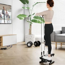 Mini-Stepper mit Widerstandbändern Twist Stepper mit Verstellbarem Widerstand Schwarz