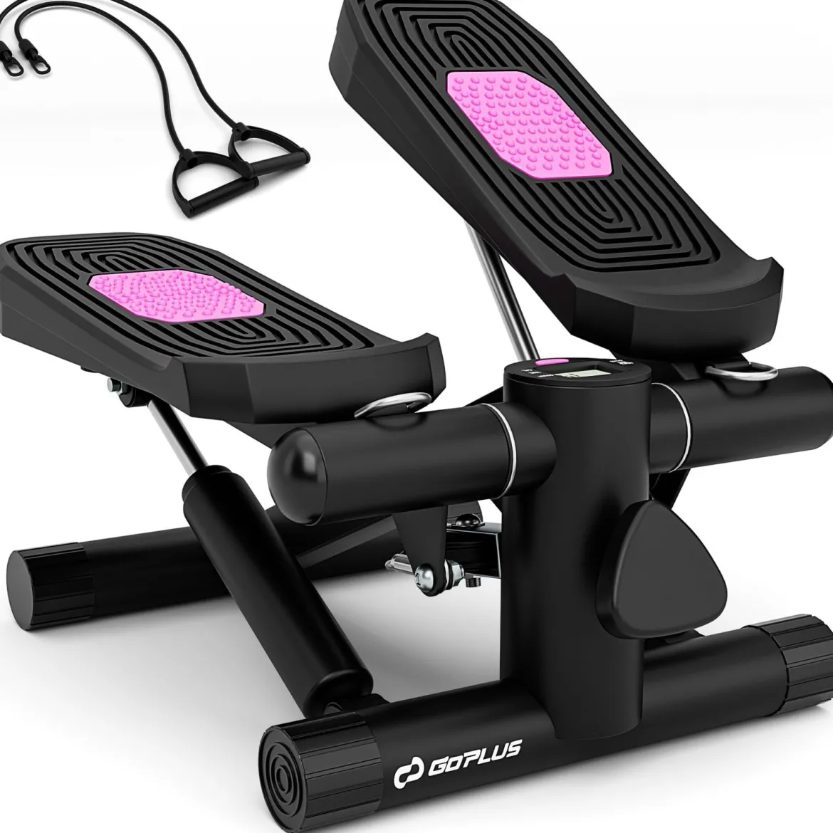 Mini-Stepper mit Widerstandbändern Twist Stepper mit Verstellbarem Widerstand Schwarz