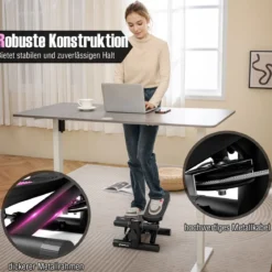 Mini-Stepper mit Widerstandbändern Twist Stepper mit Verstellbarem Widerstand Schwarz