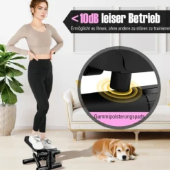 Mini-Stepper mit Widerstandbändern Twist Stepper mit Verstellbarem Widerstand Schwarz