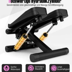 Mini-Stepper mit Widerstandbändern Twist Stepper mit Verstellbarem Widerstand Weiß