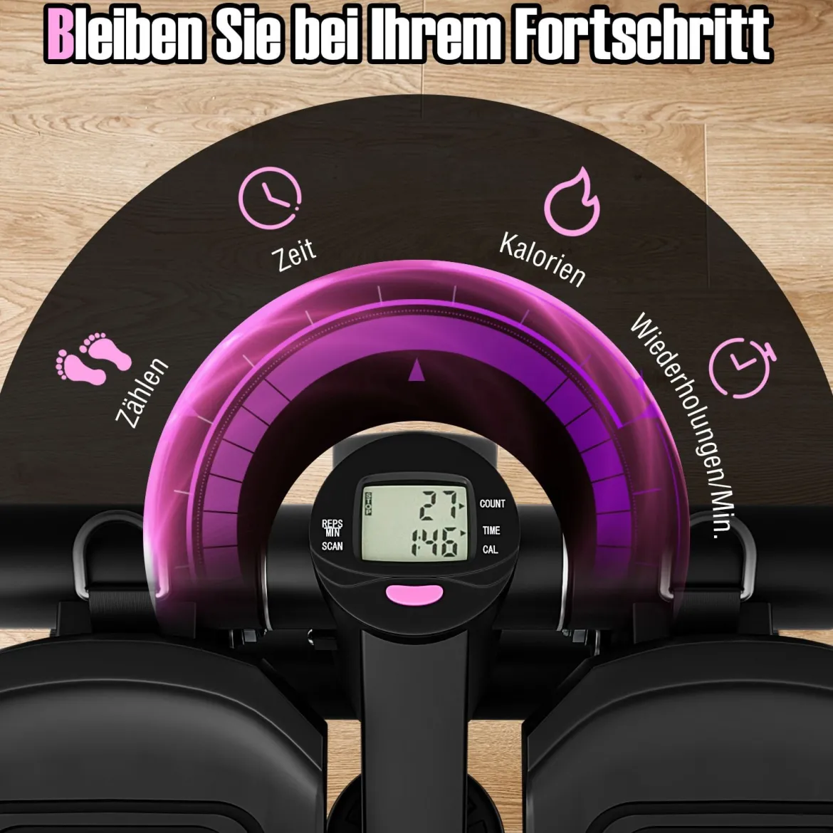 Mini-Stepper mit Widerstandbändern Twist Stepper mit Verstellbarem Widerstand Weiß