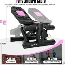 Mini-Stepper mit Widerstandbändern Twist Stepper mit Verstellbarem Widerstand Weiß