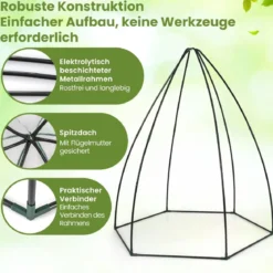 Mini Tragbares Gewächshaus mit Reißverschlusstür Begehbares PE-Blasenabdeckung Weiß