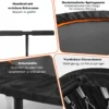 Mini Trampolin φ120 cm faltbar Fitness Trampolin mit höhenverstellbarem Griff Orange und Schwarz