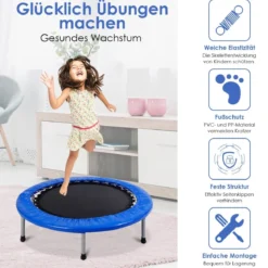 Mini Trampolin φ96cm faltbar Kindertrampolin Fitness Gartentrampolin