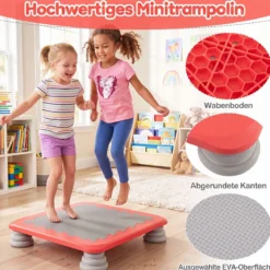 Mini-Trampolin für Kinder 65 cm Großes Trampolin-Sprungbrett mit Rutschfester EVA-Oberfläche