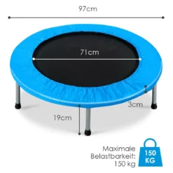 Mini Trampolin Kindertrampolin für Erwachsene und Kinder bis zu 100kg belastbar