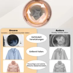 Mini Wäschetrockner 5kg mit LED Touch-Screen & Desinfektion & Desodorierung Ablufttrockner
