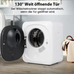 Mini Wäschetrockner 5KG mit 5 Programme bis zu 69℃ Ablufttrockner Trockner 800W