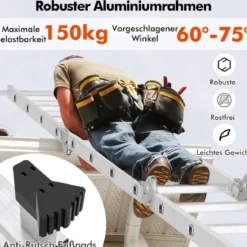 4,6 m Klappleiter mit Sicherem Verriegelungsscharnier & Rutschfesten Fußpolstern Mehrzweckleiter